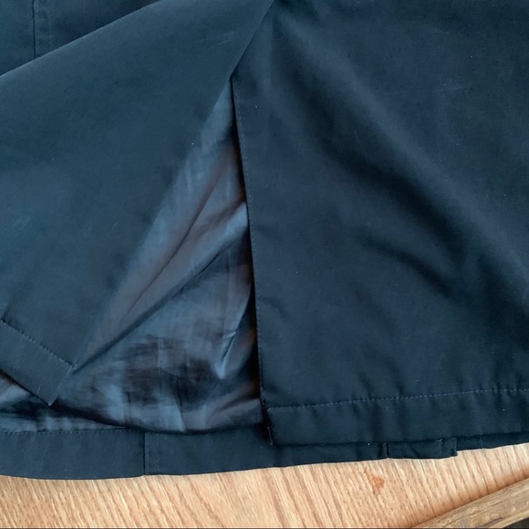 London Fog Long Hooded Raincoat Black Large - Picture 10 of 10